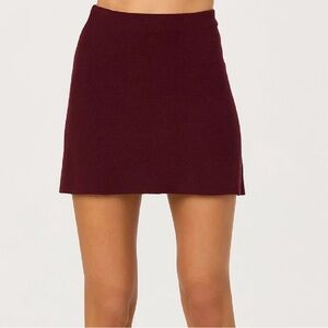 Astr Maroon Knit Mini Skirt